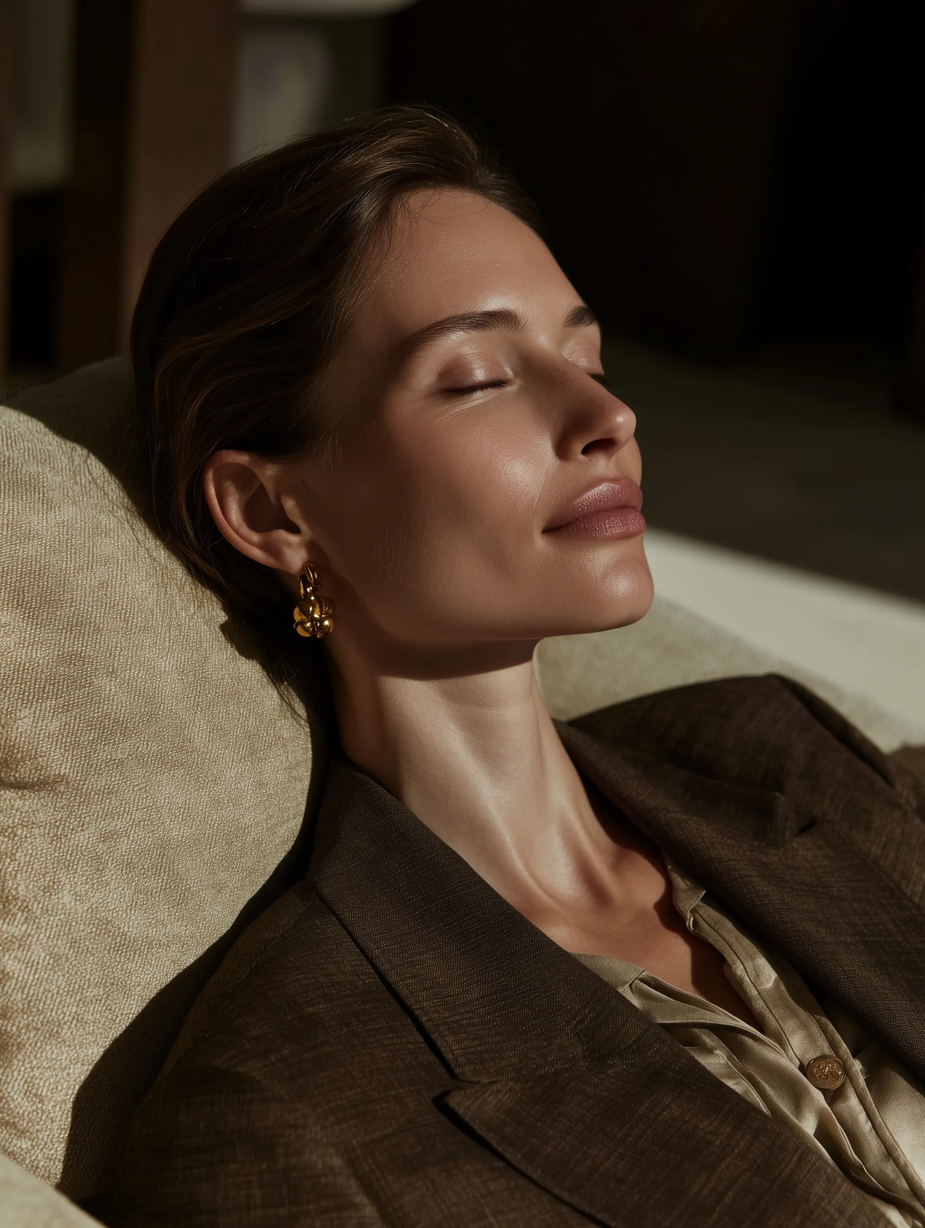 Relaxed woman at the hotel